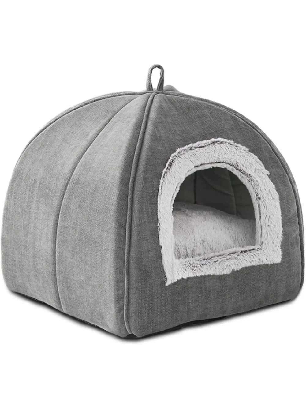 Cozy Cat Cave Bed for Indoor Cats & Kittens, Soft Washable Tent, 15